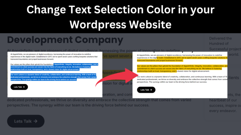 How to change Text Selection Color in your WordPress Website , Website | Highlighting Text