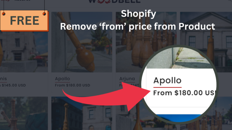 Remove ‘from’ price from product page, home page and collection pages shopify